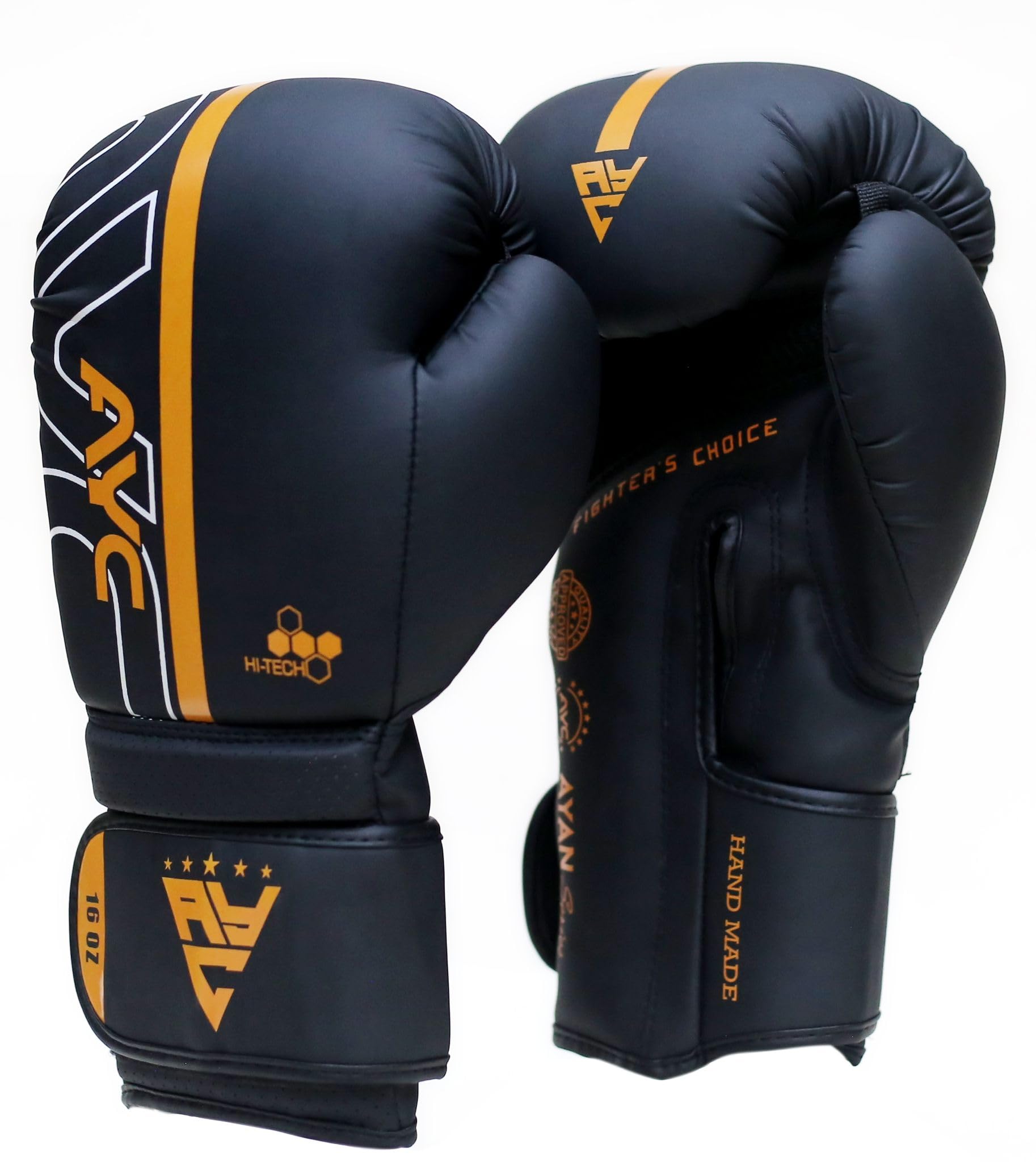 Boxing Gloves for Men & Women – Sparring Training Gloves for Punch Bag, Muay Thai, MMA & Kickboxing – Maya Hide Leather Heavy Bag Gloves with Wrist Support (10oz 12oz 14oz 16oz) (Black, 12OZ)