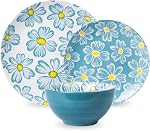12-pieces Ensemble de vaisselle en céramique Ensembles de plaques Service pour 4, Ensembles de bols, Ensembles en grès, 12pcs Assiette et bol pour cuisine