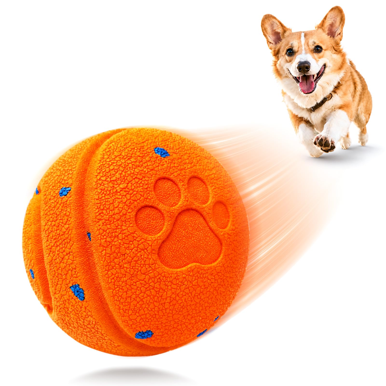 Jouet interactif intelligent pour chien pour les garder occupés, mouvement automatique, matériau E-TPU, 3 modes interactifs, étanchéité IPX7, rechargeable par USB, balle de roulement active pour chiot