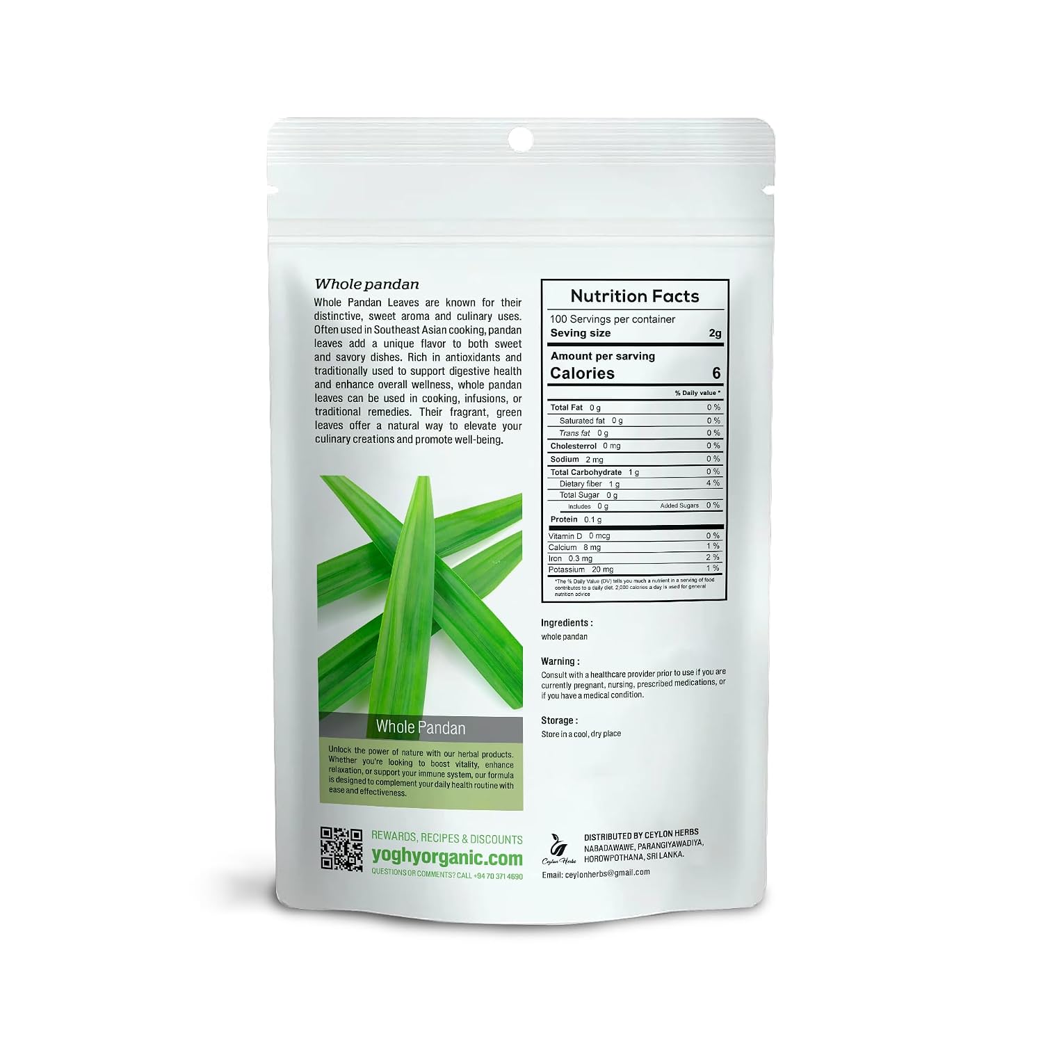 Whole Dried Pandan Leaves - 100% Pure, Aromatic, and Organic for Cooking, Baking, and Herbal Tea