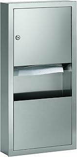 Bradley 2291-110000 Standard Stainless Steel Surface Mounted Towel Dispenser/Waste Receptacle, 14