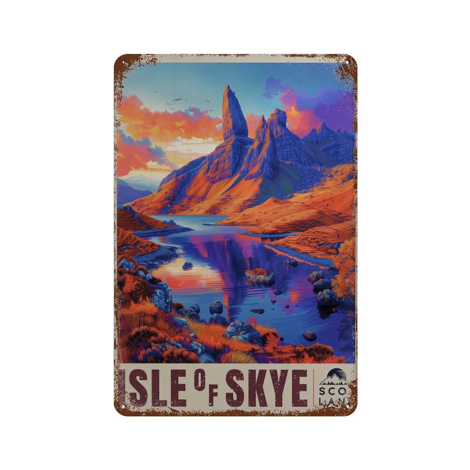 xiaoxiaoshen Isle of Skye Travel Scotland The Storr Wall Decor Art Metal Tin Poster Modern Home Decor Art Home Bar Shop Decorations Vintage Sign 30x20cm