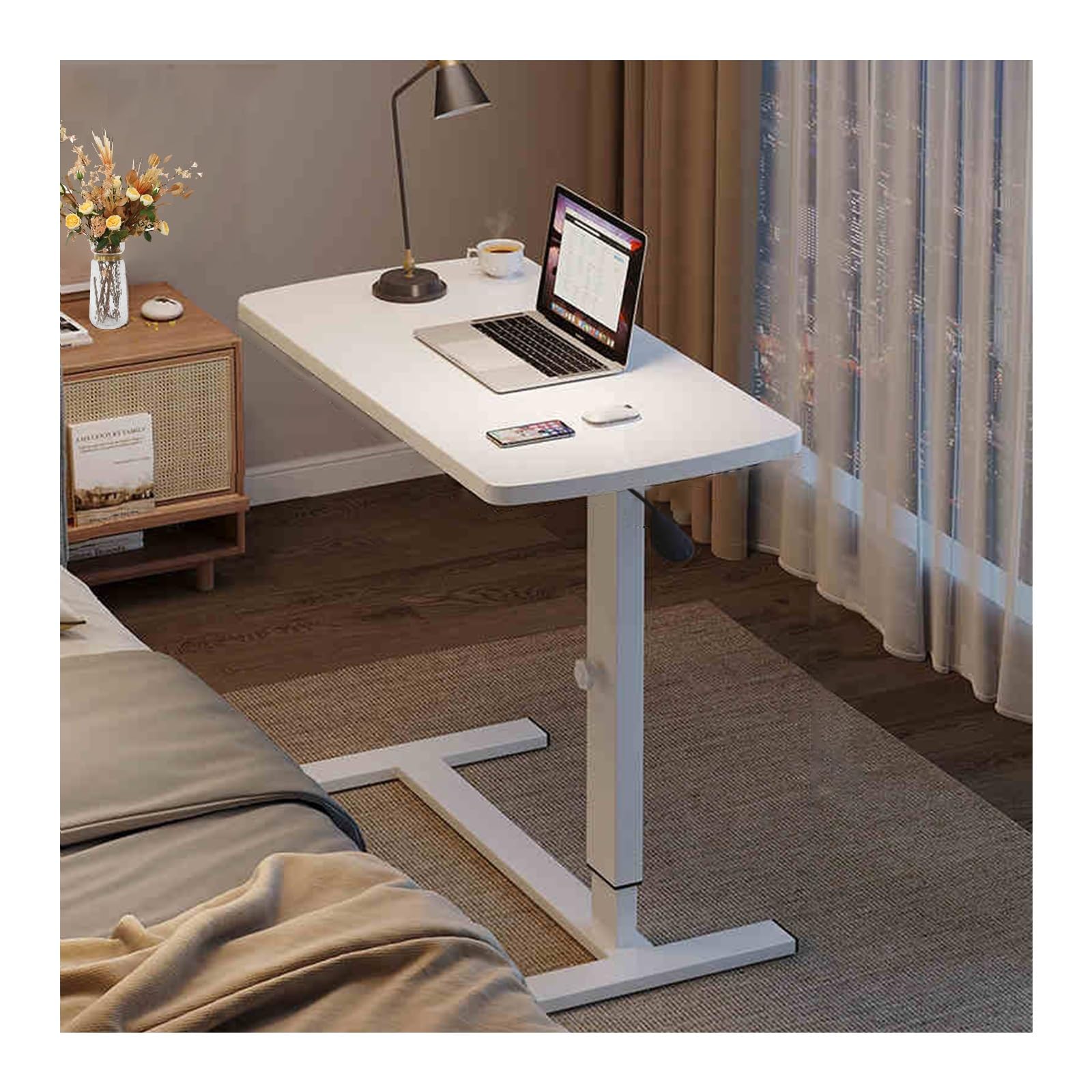 Mesa auxiliar para sofá en C que soluciona la falta de espacio con diseño plegable
