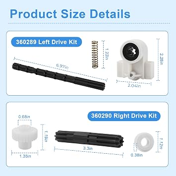 360289 Left&360290 Right Drive Axle Bearings Kit for Pentair Pool Cleaner