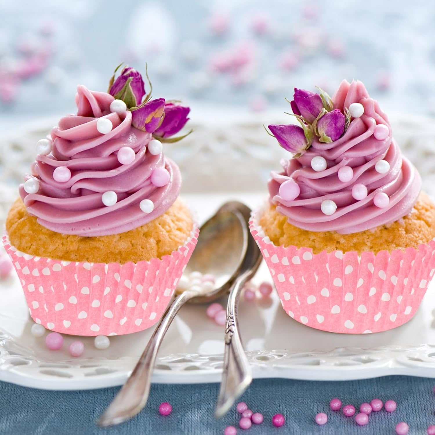 JEPELUS 100Pcs Cupcake Liners for Baking, Non-Stick Standard Muffin Liners