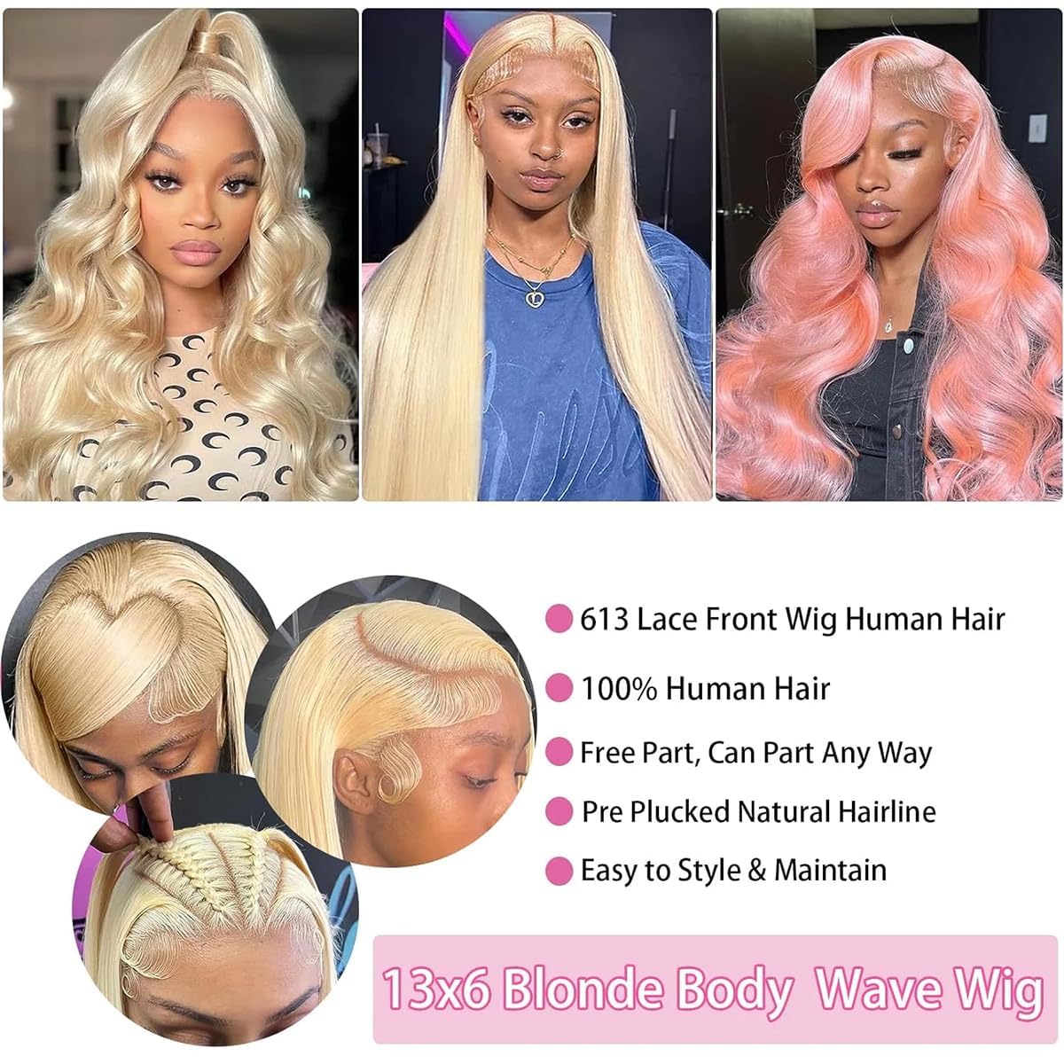 30 Inch 613 Lace Front Wig Human Hair Straight 13x6 HD Lace Pre Plucked 200 30 Inch Only $99】30 Inch 613/Highlight/Natural Black Color  main image 4