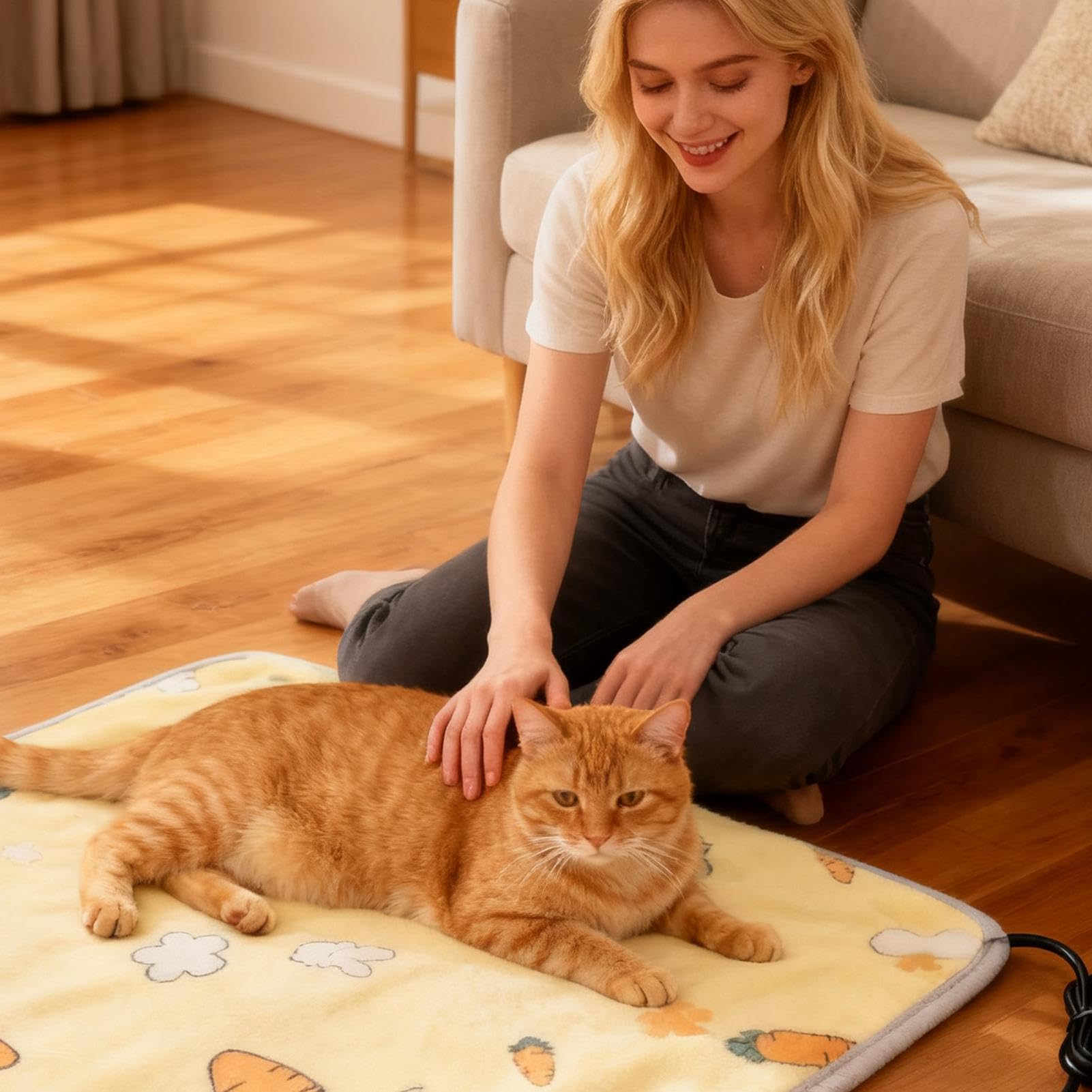 Tappetino Riscaldante Per Gatti Riscaldante Per Animali Domestici | Piastra Riscaldante Interna Per Animali Per Cuccioli Conigli Animali Casa Inverno Campeggio Divano Stanza