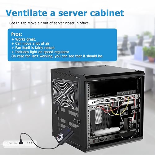 Miniatura 4 de KEYFANCLUB Ventilador de computadora CFM alto con enchufe de CA 4.724 in x 1.496 in, ventilador de velocidad variable de 110 V - 240 V,