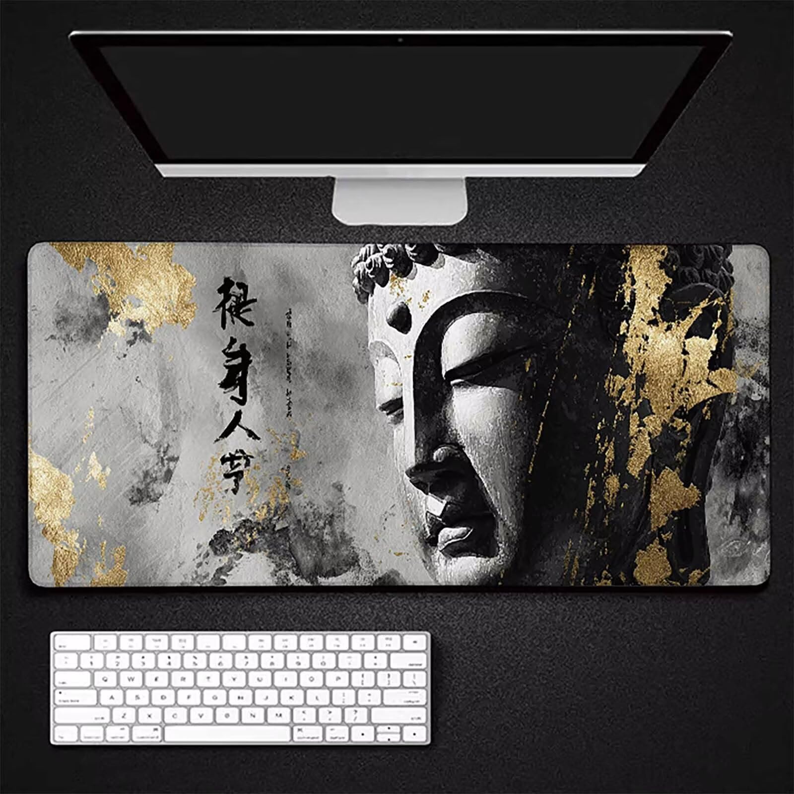Podkładka pod mysz XXL 1200 x 600 x 3 mm, szara zmywalna podkładka pod mysz, Zen Mouse Pad akcesoria do gier, z antypoślizgową gumową podstawą na biurko do komputera, pracy, domu, prezent dla mężczyzn