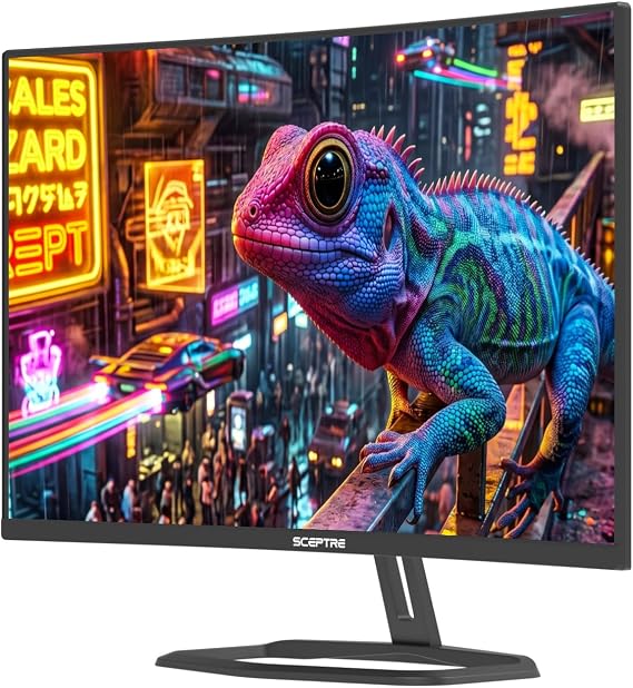 New! Sceptre Curved 32 inch Prime Gaming Monitor 1080p 1500R 110% sRGB HDMI X2 up to 240Hz, DisplayPort X2 up to 260Hz FreeSync Premium 1ms Build-in Speakers, Machine Black 2027 (C325B-FW260D.A1)