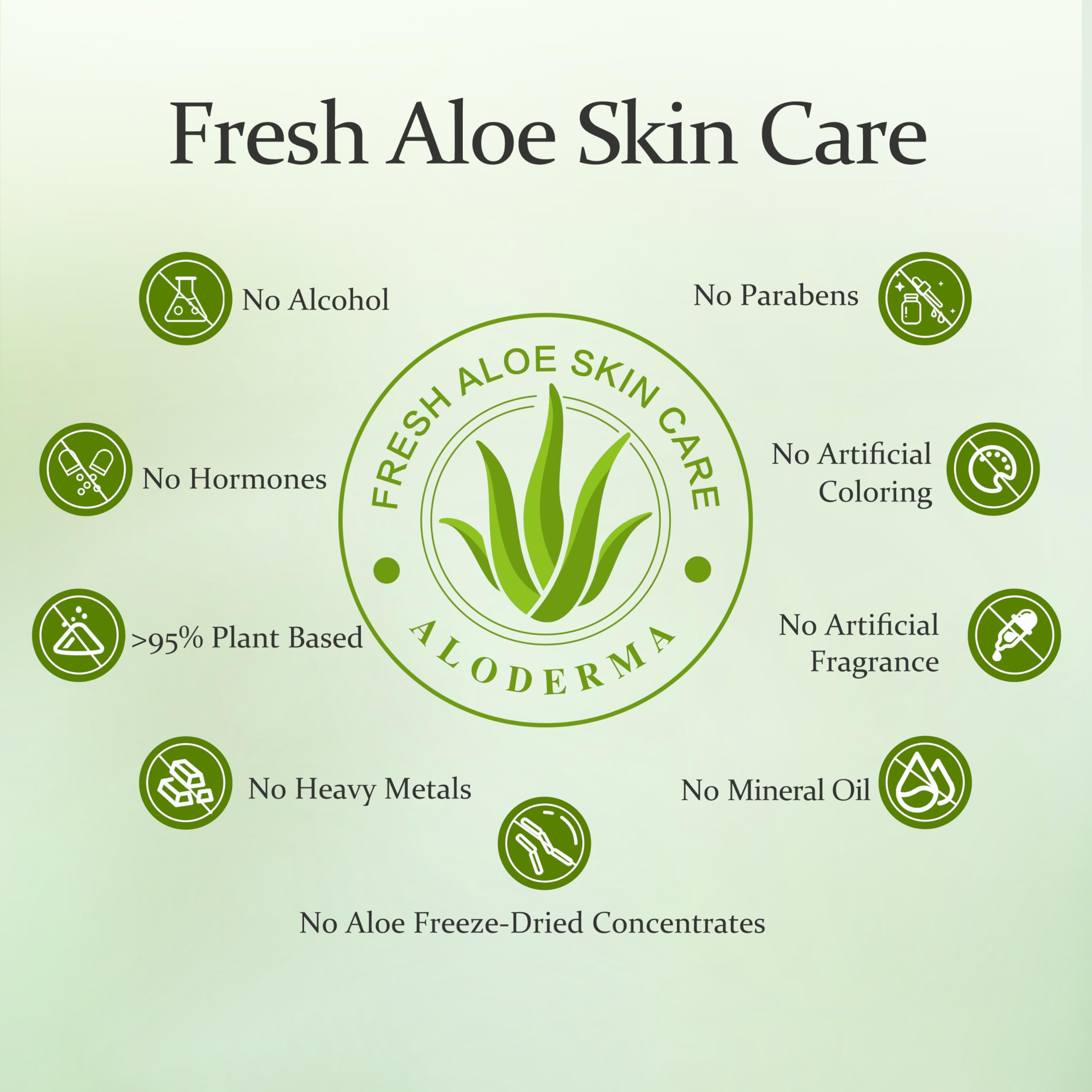 Aloderma Gel de aloe vera puro fabricado con 99% de aloe vera certificado orgánico USDA en 12 horas de cosecha (114 g, 113.4 g) sin concentrados en polvo ni parabenos, perfecto para uso diario