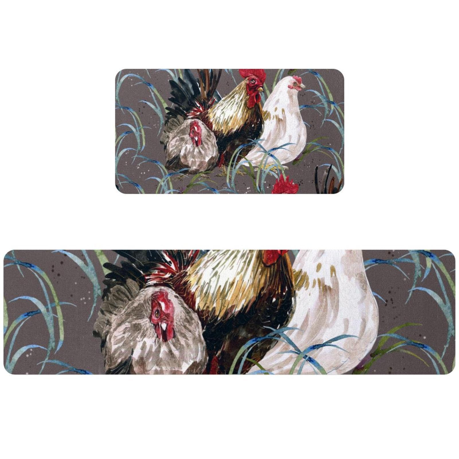 Tapis de cuisine poule sur la prairie tapis absorbant pour couloir et buanderie familiale