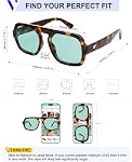 VANLINKER Lunettes de soleil Retro Square Aviator pour Femmes Hommes 70s Vintage Style Trendy Flat Top Lunettes de soleil Rectangle VL9826