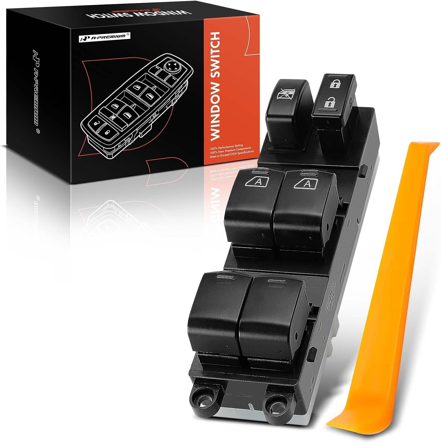 A-Premium Master Power Window Switch Compatible with Nissan Titan 2015 Crew Cab Pickup, Armada 2008-2015/2017-2022 Sport Utility, Front Left Driver Side, Replace# 25401ZQ00A