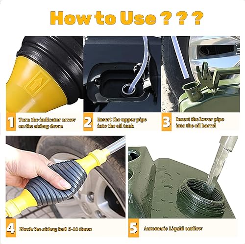 Miniatura 6 de Bomba de sifón, bomba de succión líquida multifuncional, bomba de sifón portátil para gasolina, bomba de transferencia manual de combustible para