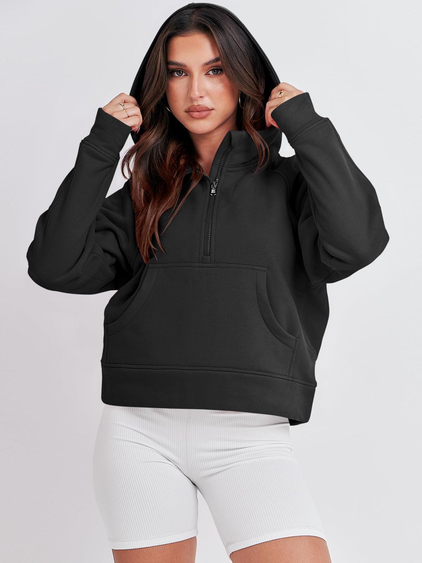 Timuspo Hoodie Damen Sweatjacke Kapuzenjacke mit Fleecet-Innenfutter Basic Zip Up Hoodie Pullover Winter Damen-Oberteile