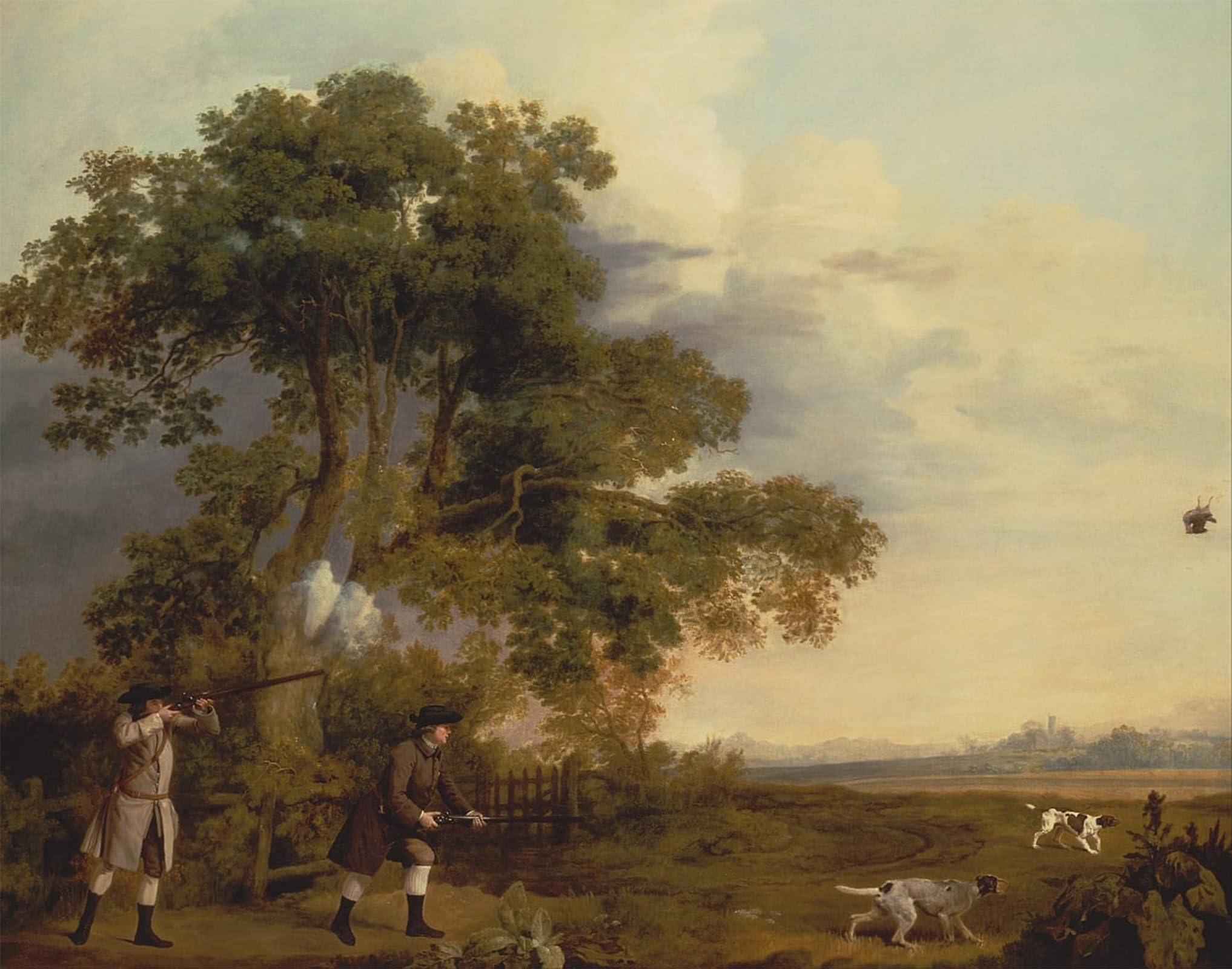 ARTXLXXBN Famous Print Painting Colorful Art Print Two Gentlemen Shooting by George Stubbs Canvas Art Decorations for Home Decor 60x90cm
