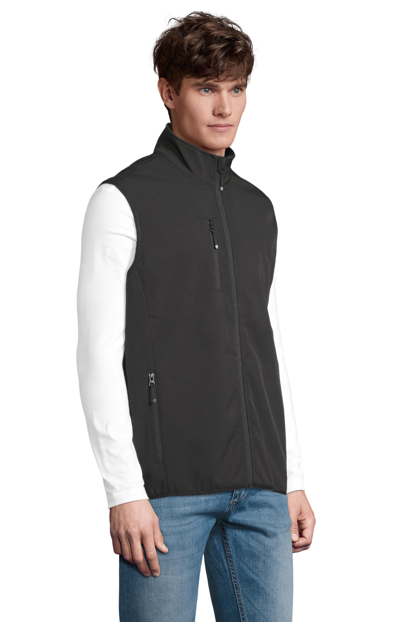 Gilet da Lavoro Softshell 270 gr ACTIVE GEAR Personalizzabile con Stampa e Ricamo – 96% Poliestere 4% Elastan – Zip Frontale – Multitasche – Uomo Donna