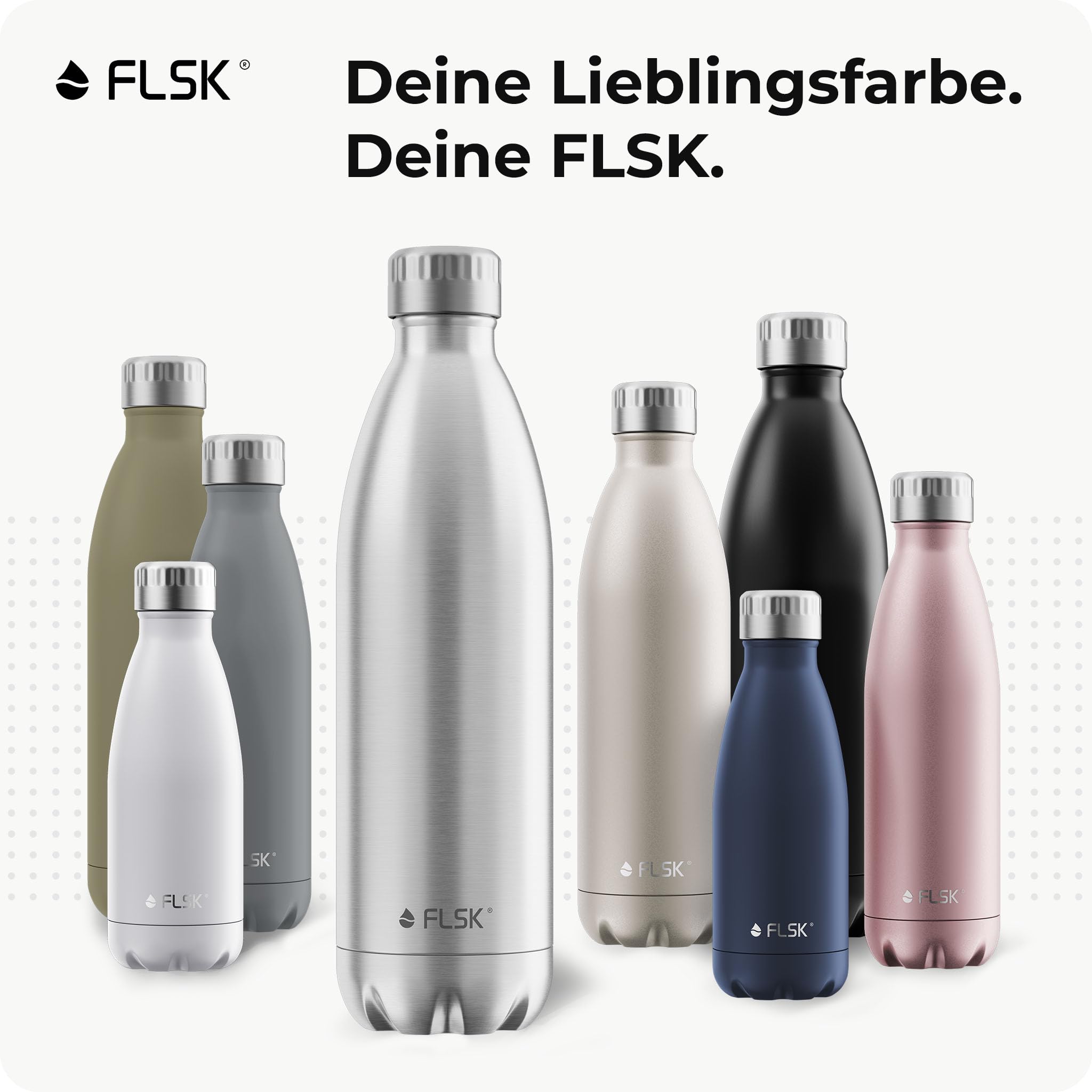 FLSK OLD, alte Trinkflasche, 500ml, 750ml, 1000ml in verschiedenen Farben