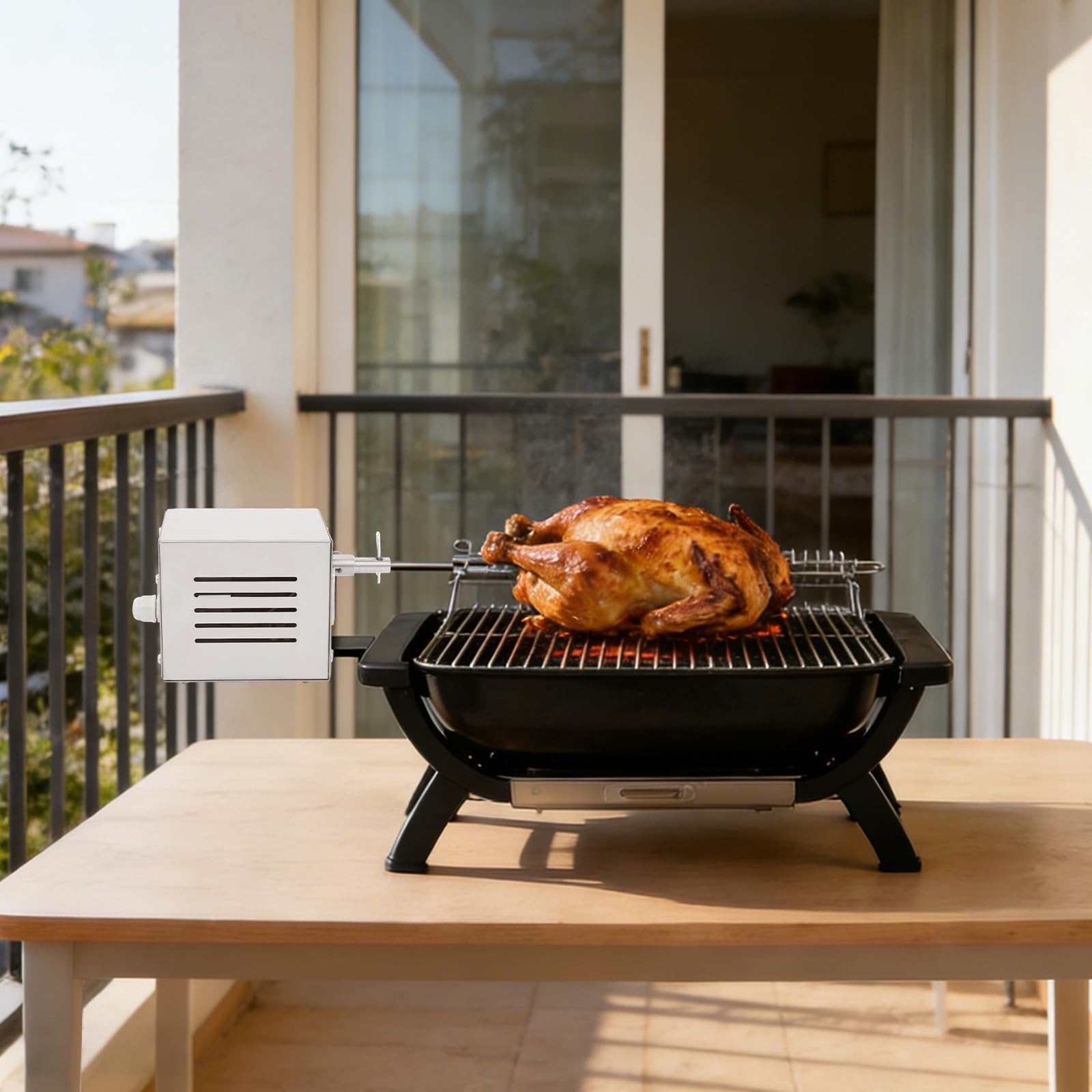 Motore per barbecue da 230 V, 25 W, in acciaio inox, motore rotante per spiedini | Accessorio per barbecue in acciaio inox, per maialini, pollo, capra, spiedino, motore per campeggio e feste