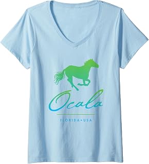 Womens Ocala Florida V-Neck T-Shirt