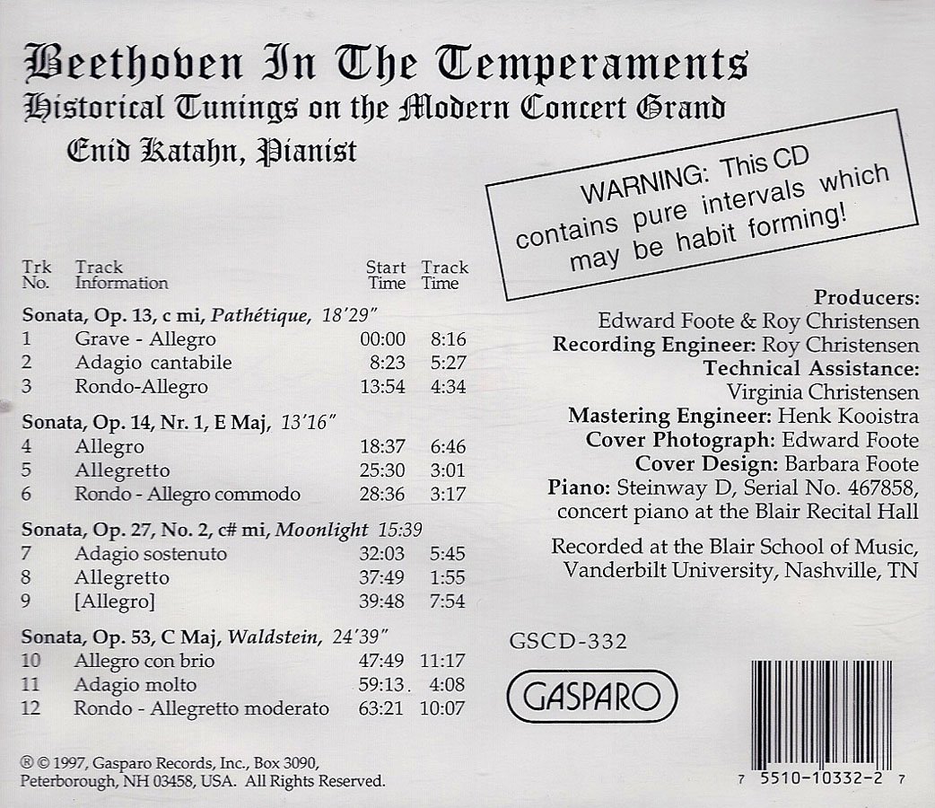 Pathetique, Moonlight & Waldstein Sonatas [Audio CD] Beethoven and Katahn
