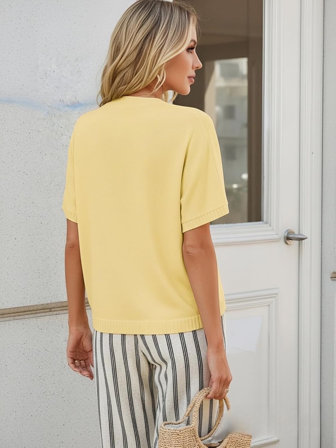 GRACE KARIN Women Short Sleeve Spring Cardigan Sweaters Button Down Knit Shirt Dressy Casual Tops 2026 Summer Outfits - Image 8