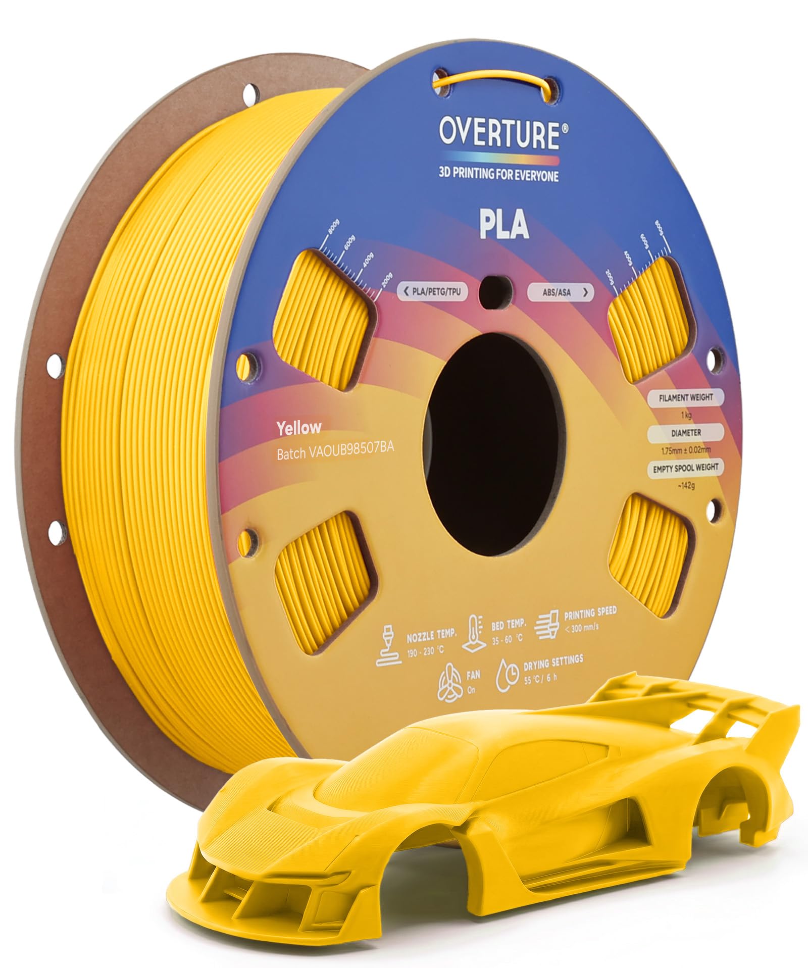Overture 1.75mm PLA Filament - 1kg Black -10