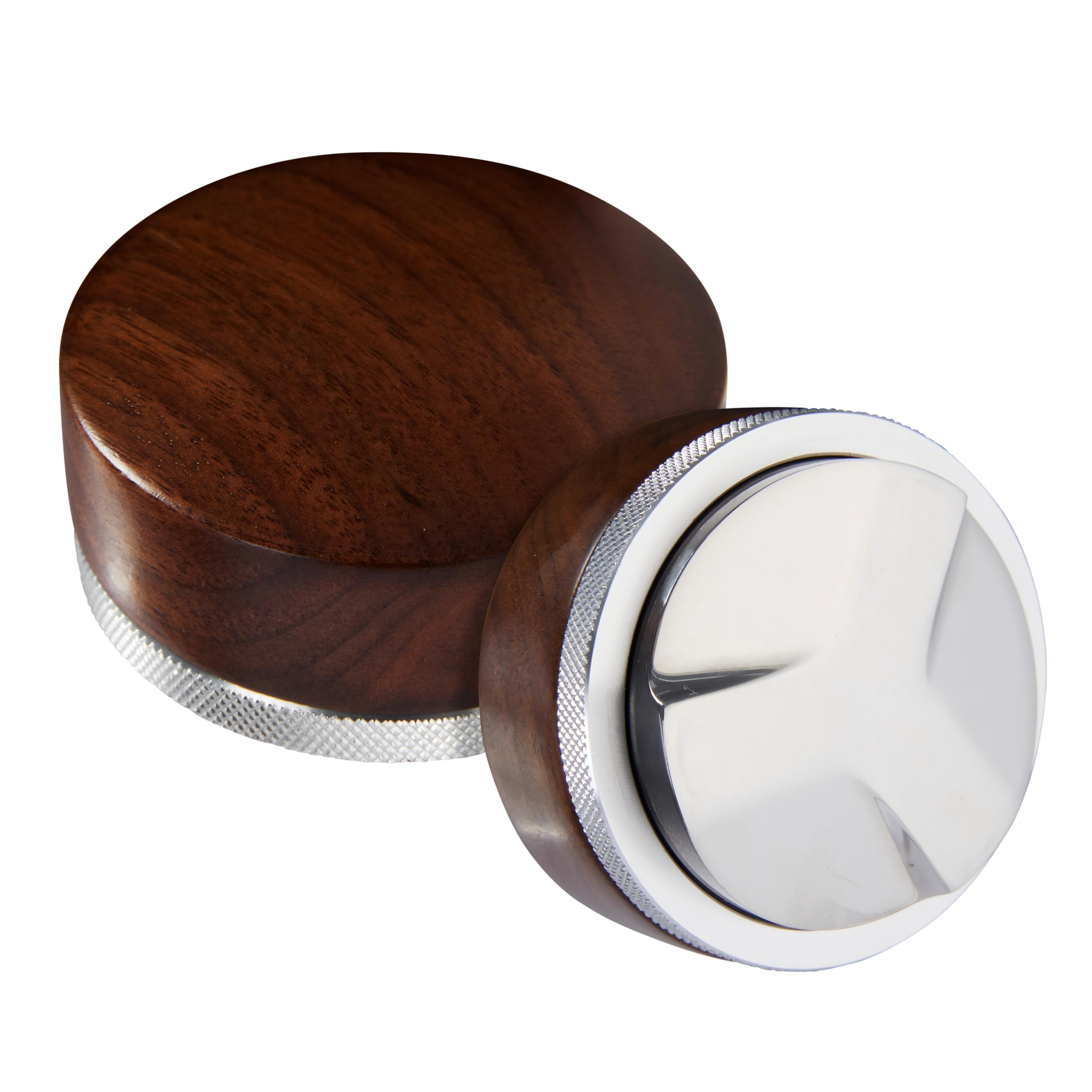 Teyearlife 54mm distributor called Adjustable Depth espresso leveler Compatible with Breville Machine Accessories The coffee leveler Made of Stainless Steel and Walnut wood