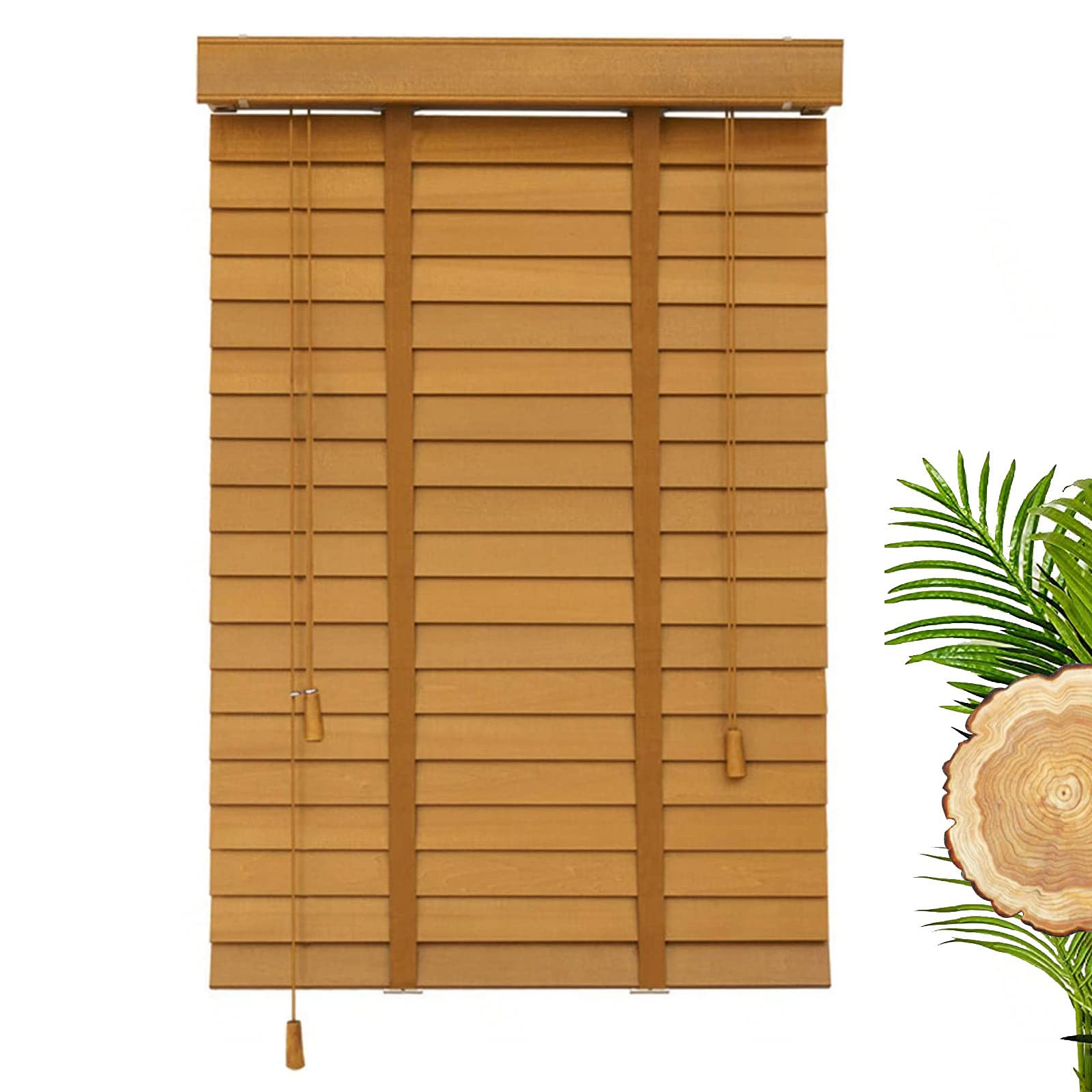 Persianas Venecianas De Madera Maciza - Lamas De 5 Cm, Ancho Personalizable (40-150 Cm), Para Interior/exterior