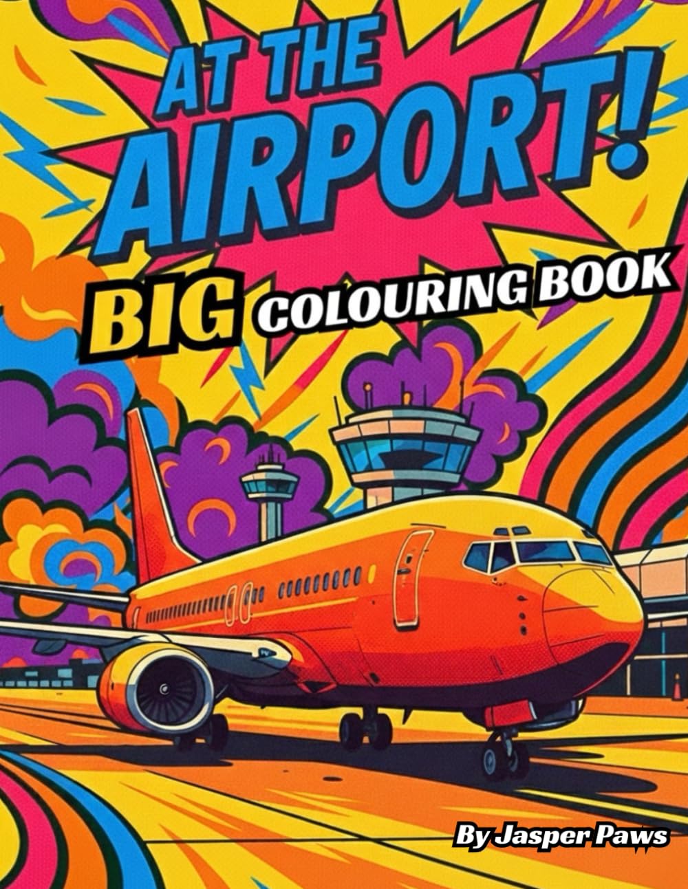 At the Airport! - Big Colouring Book: Colouring fun for children young or old, learn and explore life at the airport, planes and vehicles.