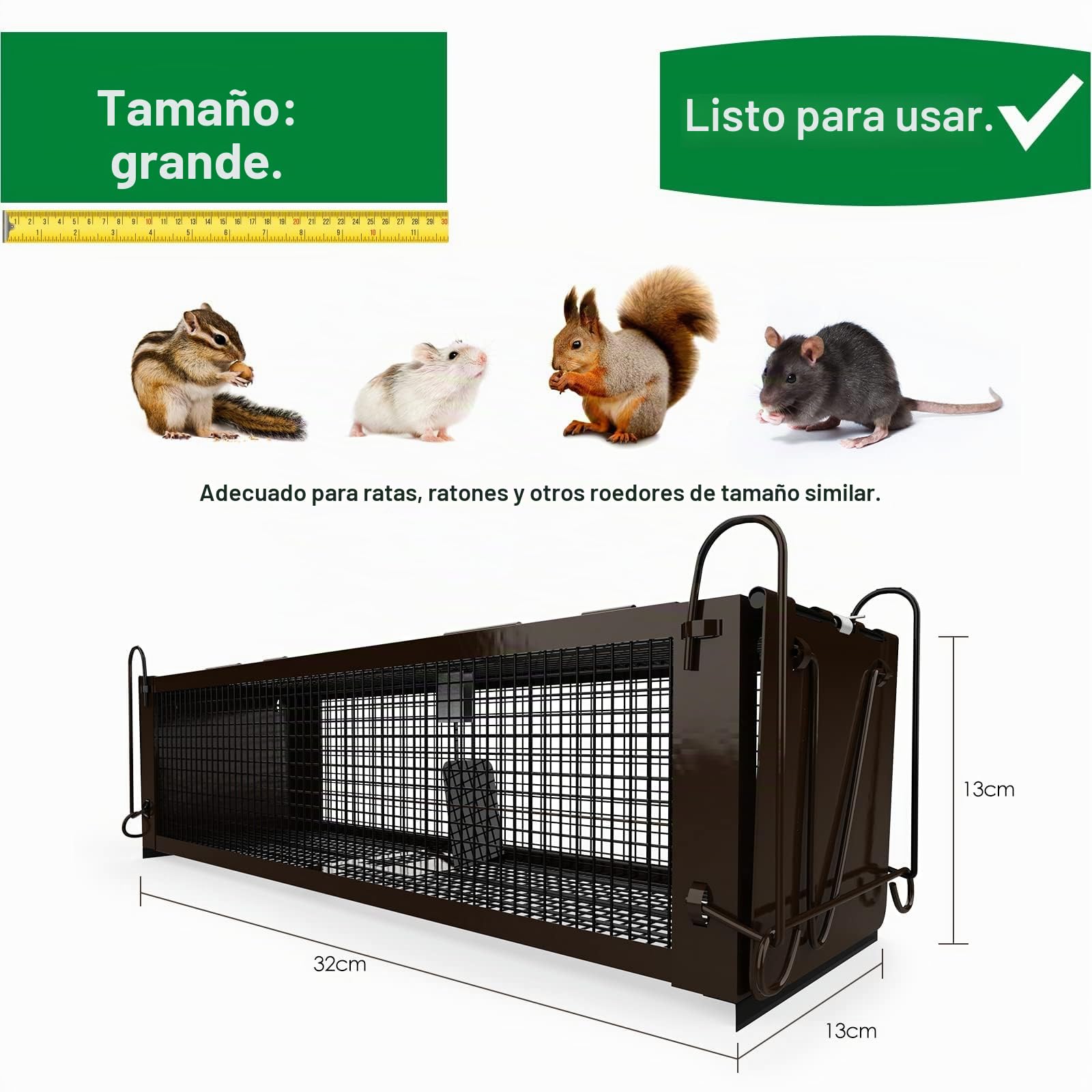 Ratzfatz Dos Pack Trampa para Ratones, con Cebo Vivo Diseño, Reutilizable de Dos Puertas Jaula Trampa Gatos, Interiores Exteriores Sensibilidad Ajustable, para Atrapar Ratones Ratas y Otros Roedores