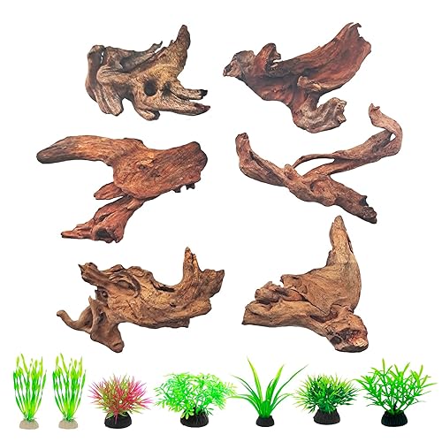 FUNOJOY Natural Driftwood Decor for Aquarium Decorations Reptile Tank Accessories,