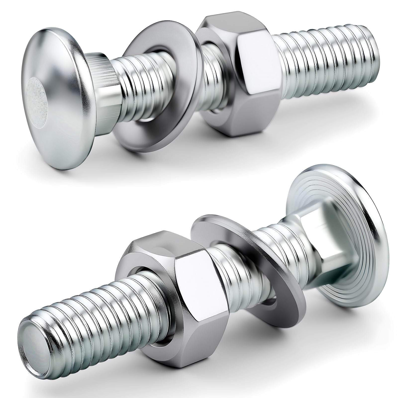 XRXYMQ 30 PCS M6 Coach Bolts M6 x 30 mm Carriage Bolts A2 Stainless Steel Coach Screws with Hexagon Nuts and Washers Nuts and Bolt For Metal Wood