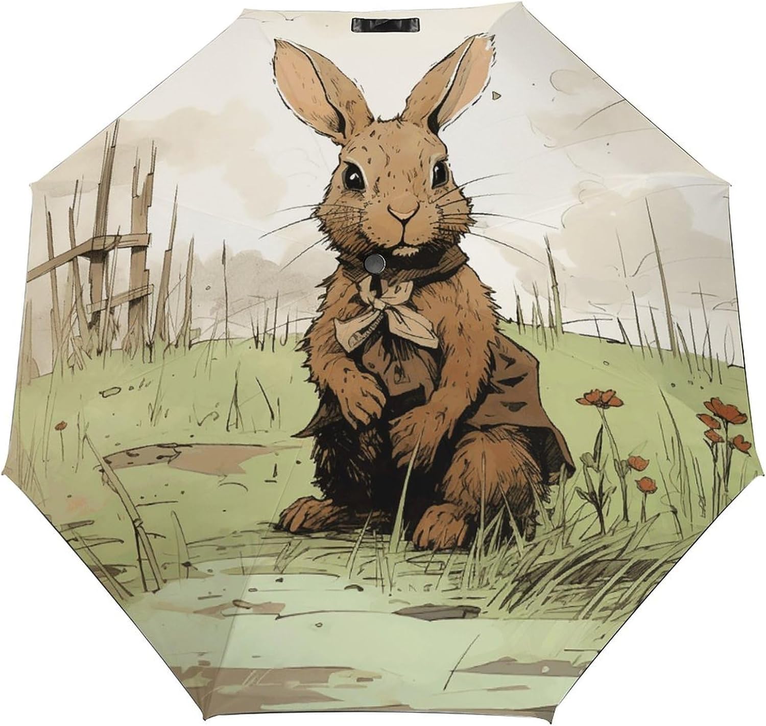Windproof Travel Umbrella A Brown Rabbit Folding Small Sun Umbrella Lightweight Small And Compact Suit for Pocket