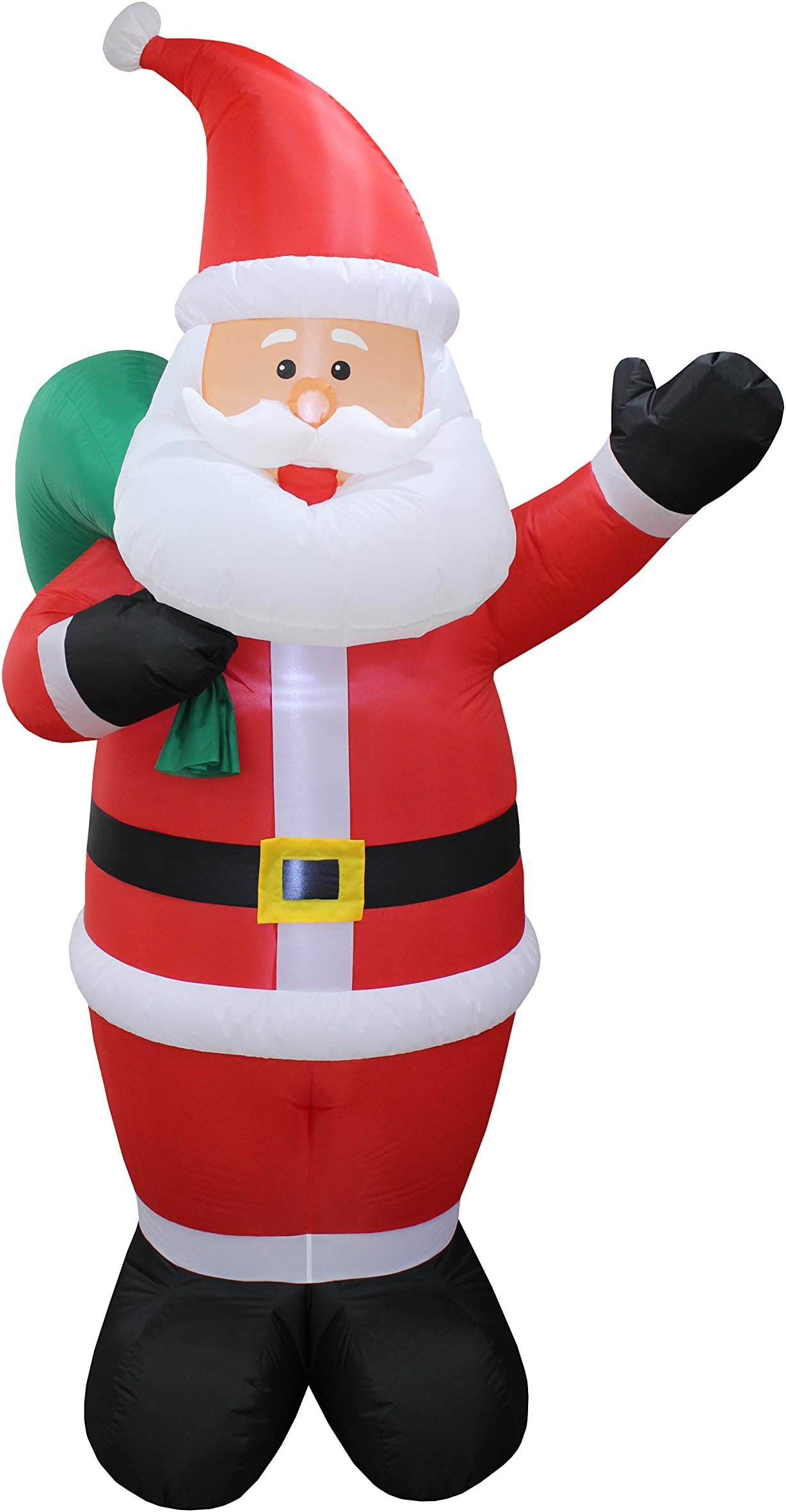 BZB Goods8 Foot Tall Huge Christmas Inflatable Santa Claus Holding Gift Bag LED Lights Outdoor Indoor Holiday Decorations Blow up Lawn Inflatables Home Family Outside Decor Yard Decoration
