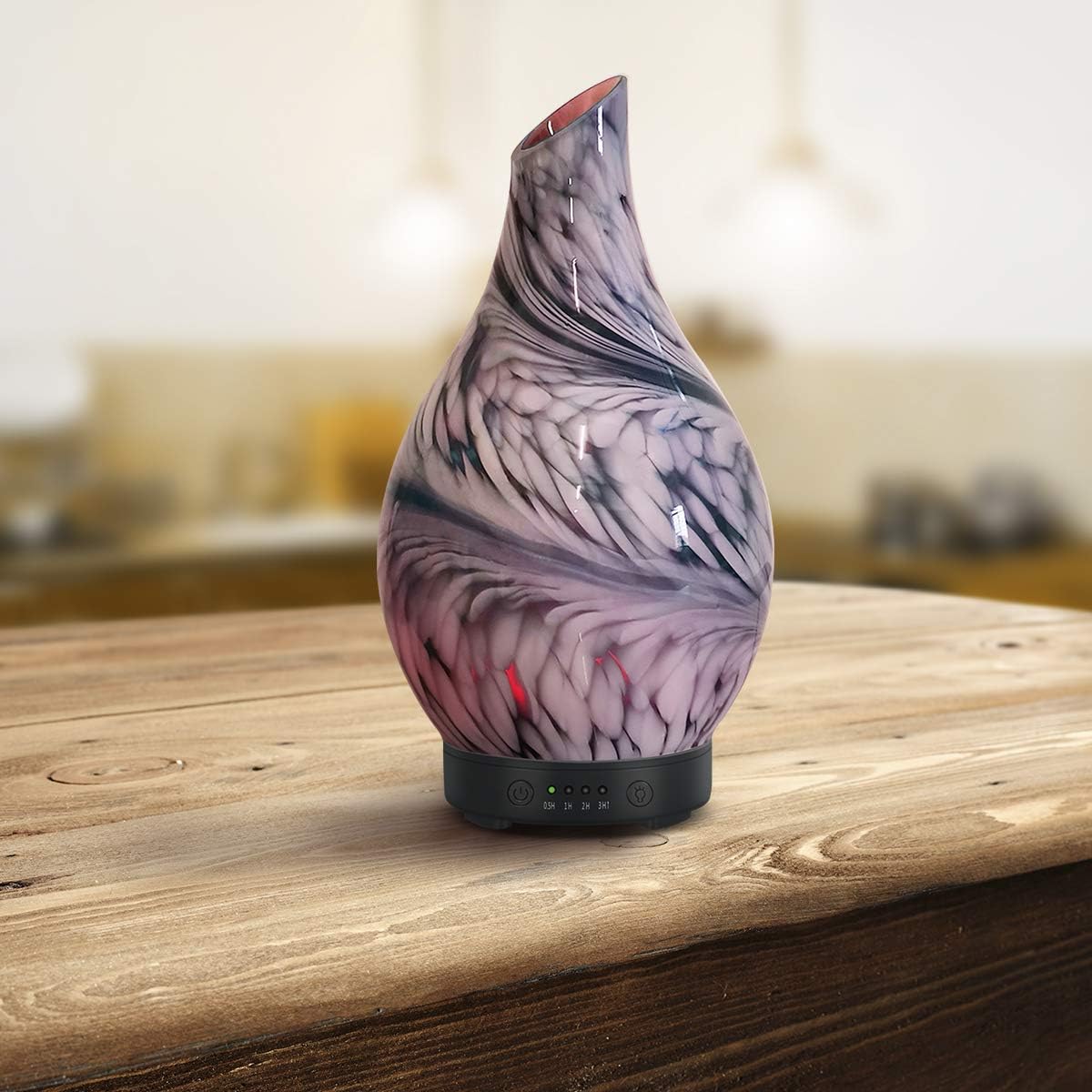 Essential Oil Diffuser 120ML Aroma Ultrasonic Humidifier Handmade Glass BPA Free Waterless Auto-Off Timer Setting for Home Yoga Office