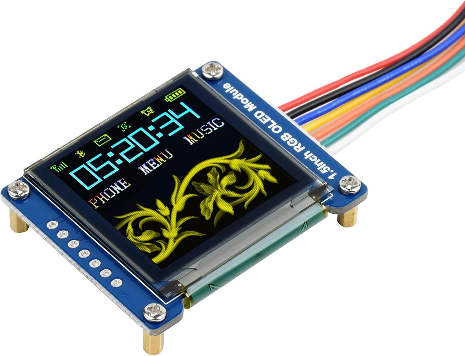 1.5inch RGB OLED Display Module, 128x128 Pixels 16-bit High Color (65K Colors) 1351 Driver, SPI Interface, Compatible with Arduino Raspberry Pi Ardui Jetson Nano STM32,etc.