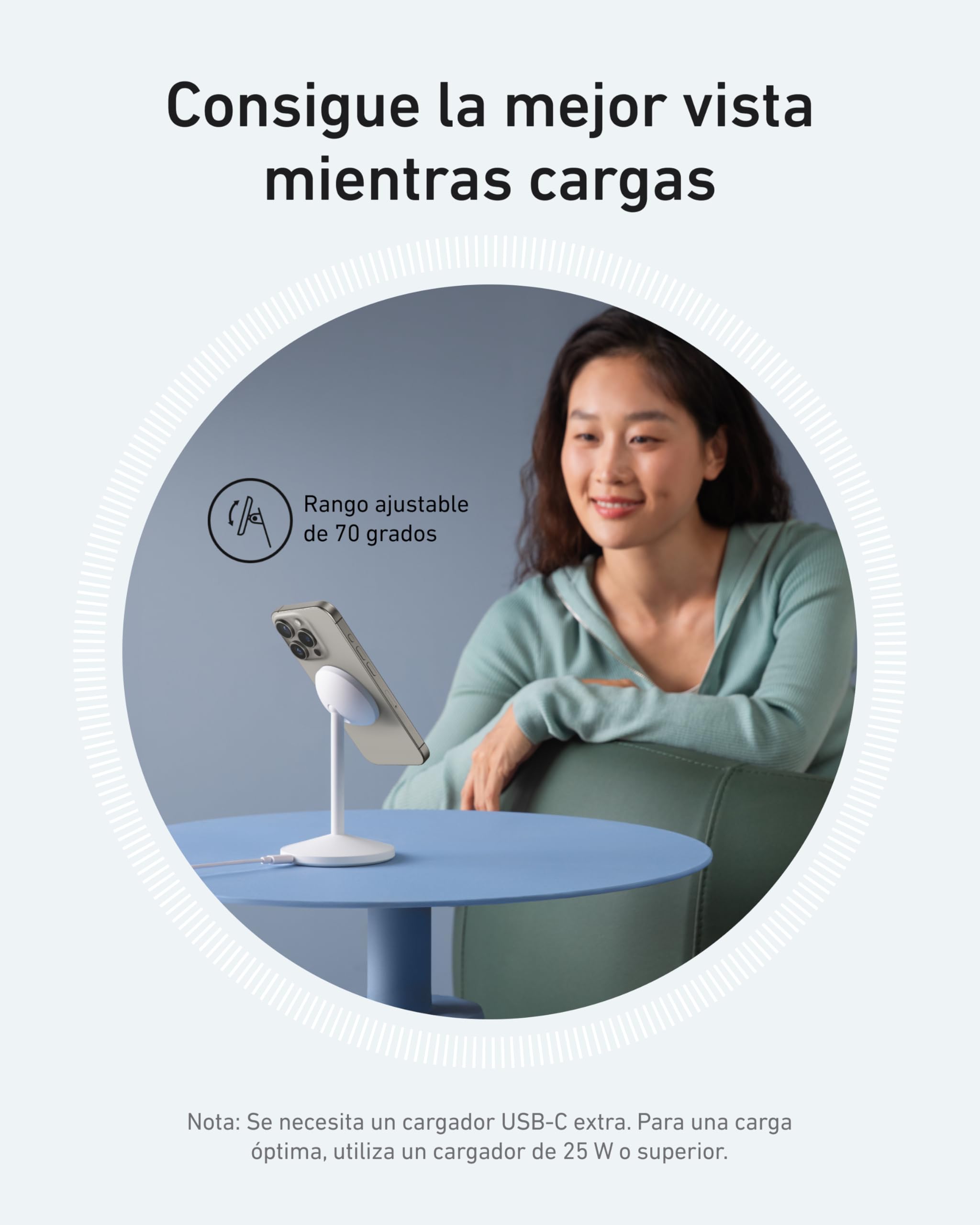 Anker MagGo Estación de Carga Inalámbrica, Soporte Inalámbrico Compatible con MagSafe de Carga Rápida de 15 W, Cargador Magnético con Certificación Qi2, Compatible con iPhone 16/15/14 Series y AirPods