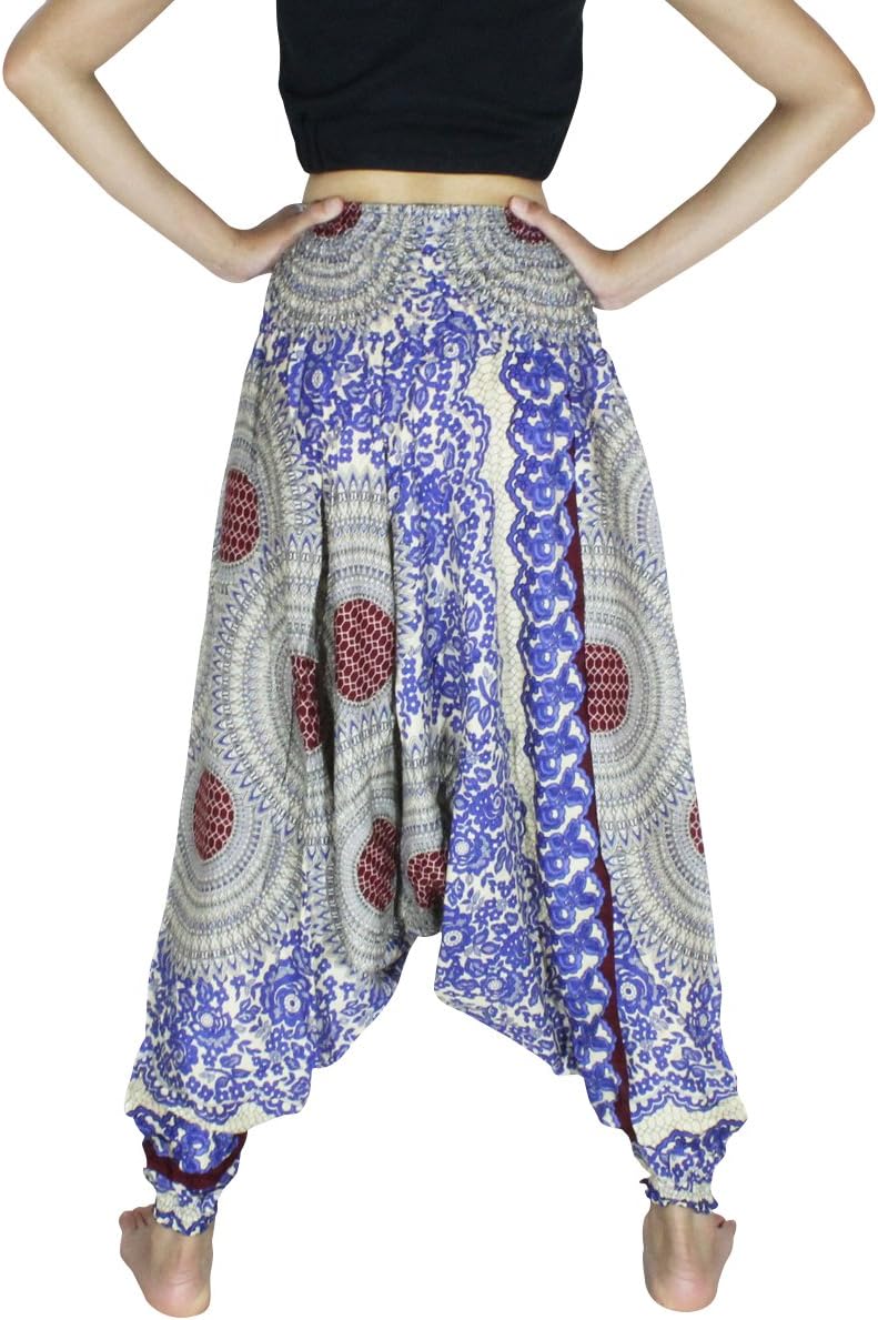 Banjamath® Women's Peacock Print Aladdin Harem Hippie Pants Jumpsuit - Image 4