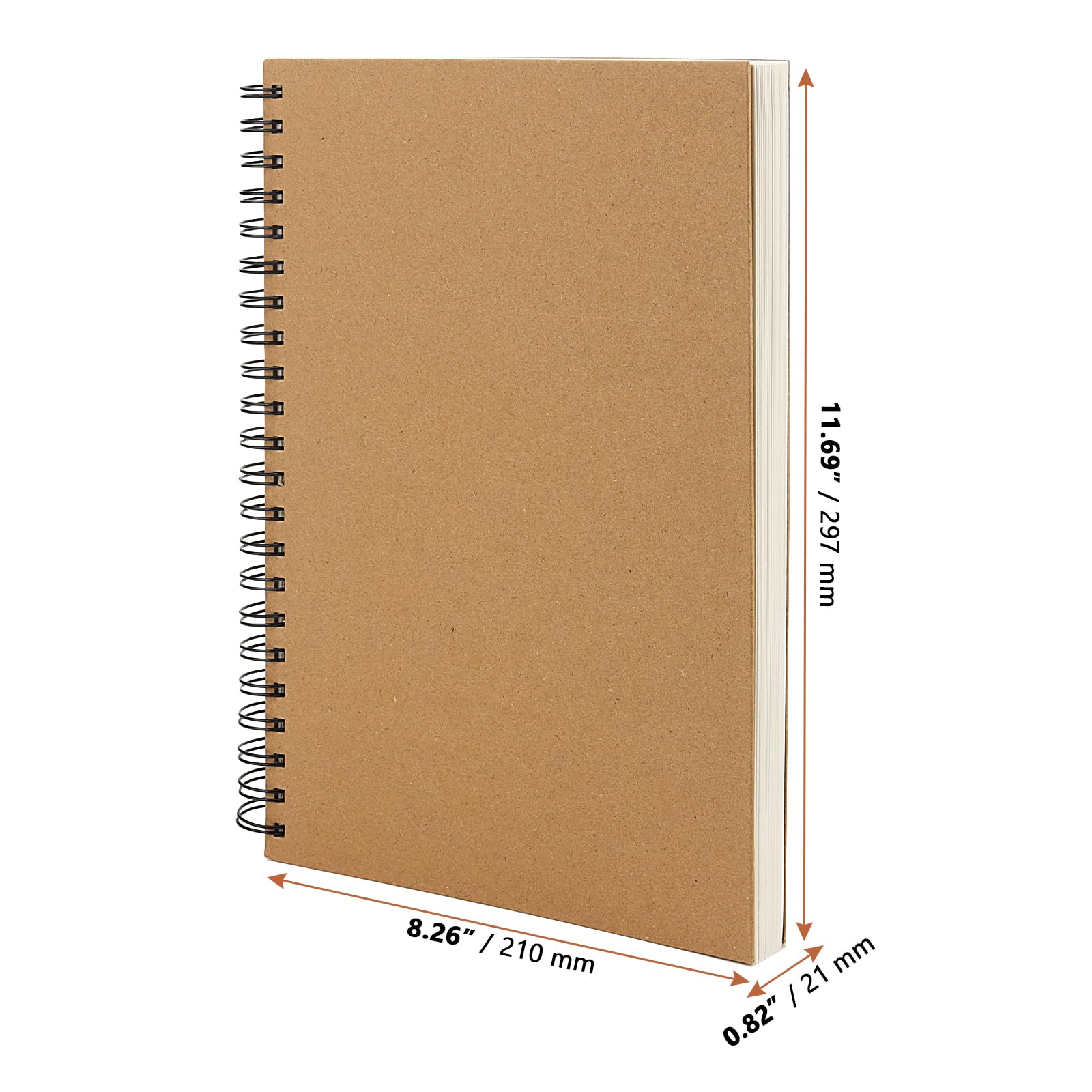 A4 & A5 Sketch Book Set Of 2, 80 Lb/120 GSM Top Spiral Bound Sketch Pad, 75 Sheets Thick Paper
