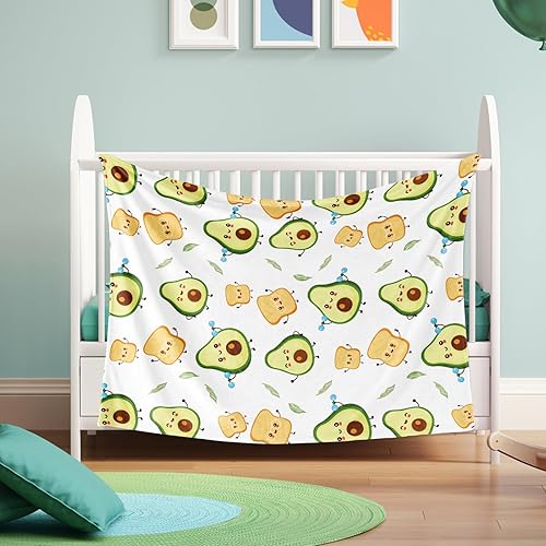 Miniatura 6 de Manta de aguacate para niños, linda manta de entrenamiento de aguacate para niños y niñas, manta suave y acogedora de pan de aguacate, manta ligera