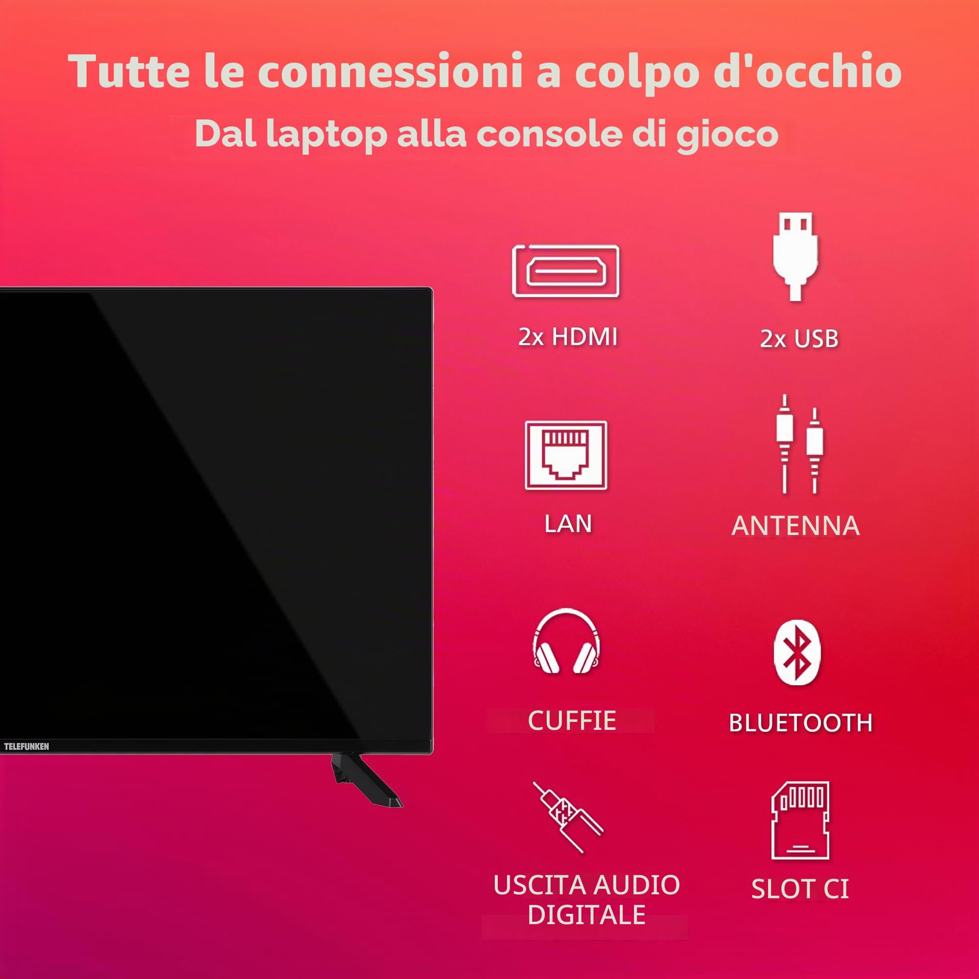 Telefunken QLED TV 32 pollici TV Full HD Android Smart TV (HDR, sintonizzatore triplo, Bluetooth) QF32AN750S