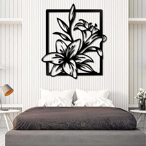 BTZHY Exquisita escultura de pared, decoración artística de flor de loto de metal, decoración de pared, silueta de pared 3D, escultura de pared