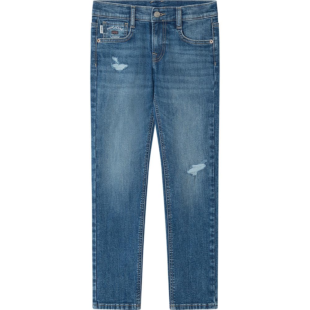 Pepe Jeans Slim Fit FS Cashed Worn Med. Blue Jeans, Azul (Denim-4wc), 14 años niño, Azul (Denim-4wc), 14 años