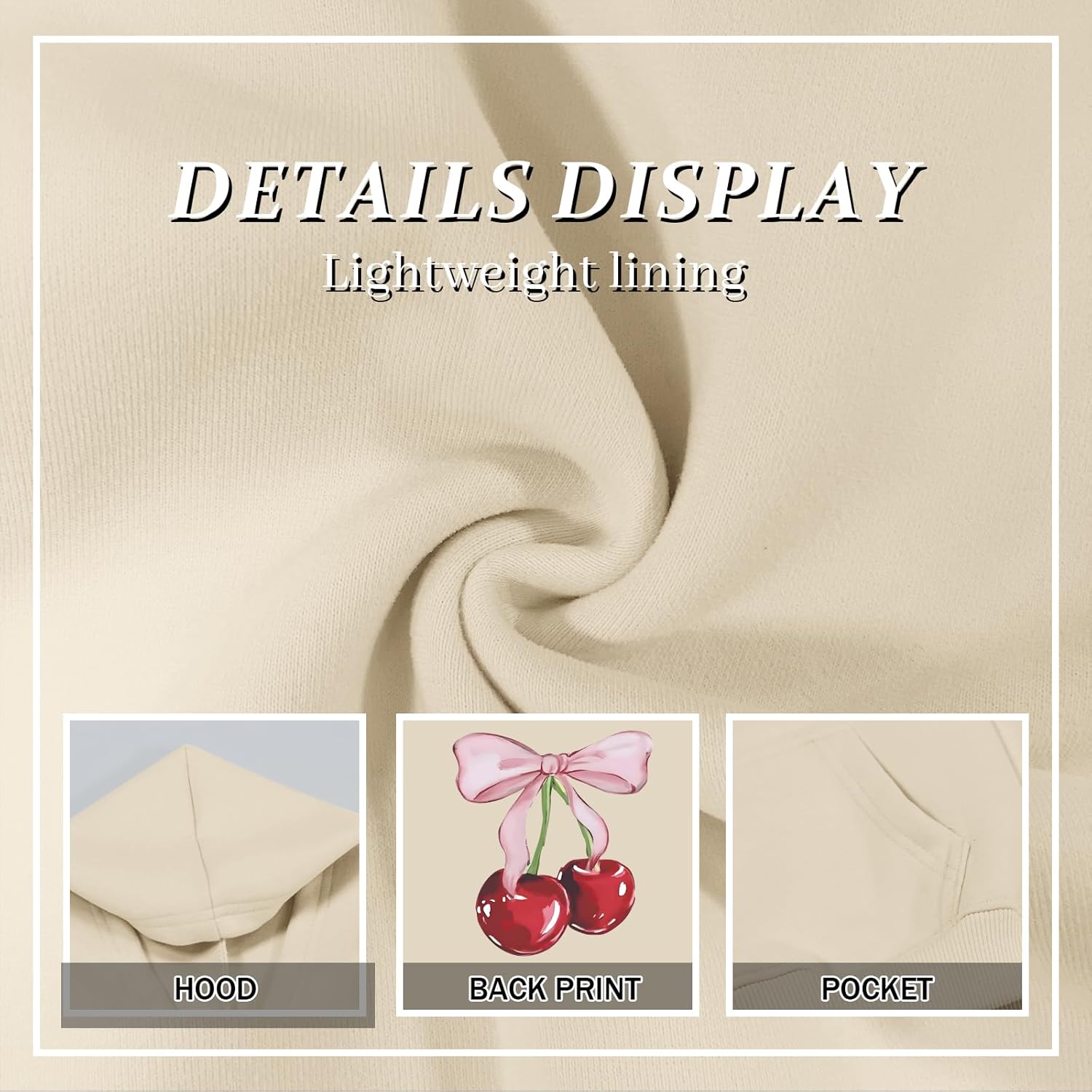 Tuislay Cute Cherry Hoodie For Girls Bow Graphic Hoodies Kids Long Sleeve Hooded Sweatshirt Preppy Coquette Clothes Pullover - Image 6