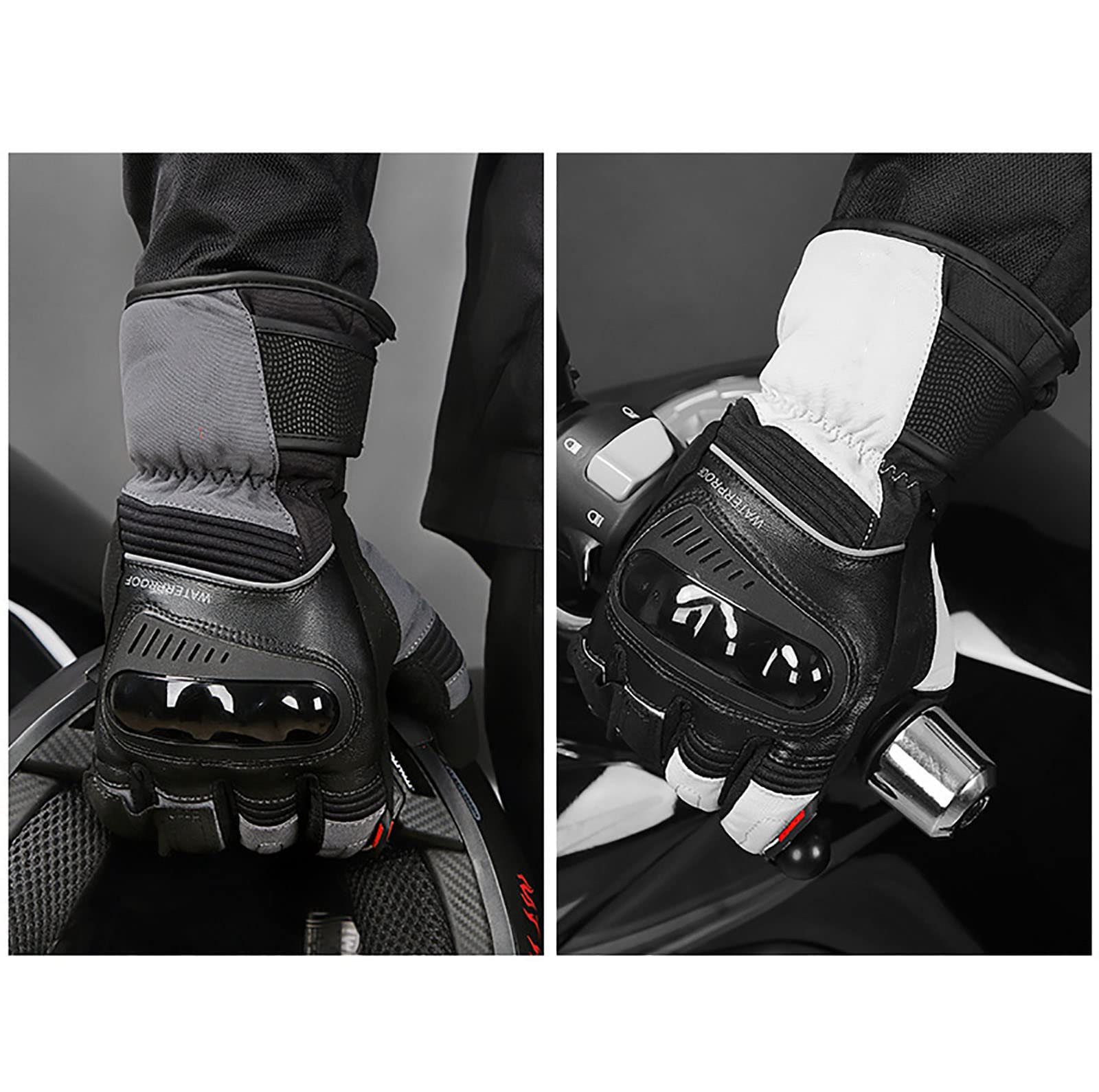 Gants pour Hommes Femmes Moto Écran Tactile Gants Hiver Chevalier Gantelet avec Conception D'essuie Glace Index pour Motoneige Ski Cyclisme
