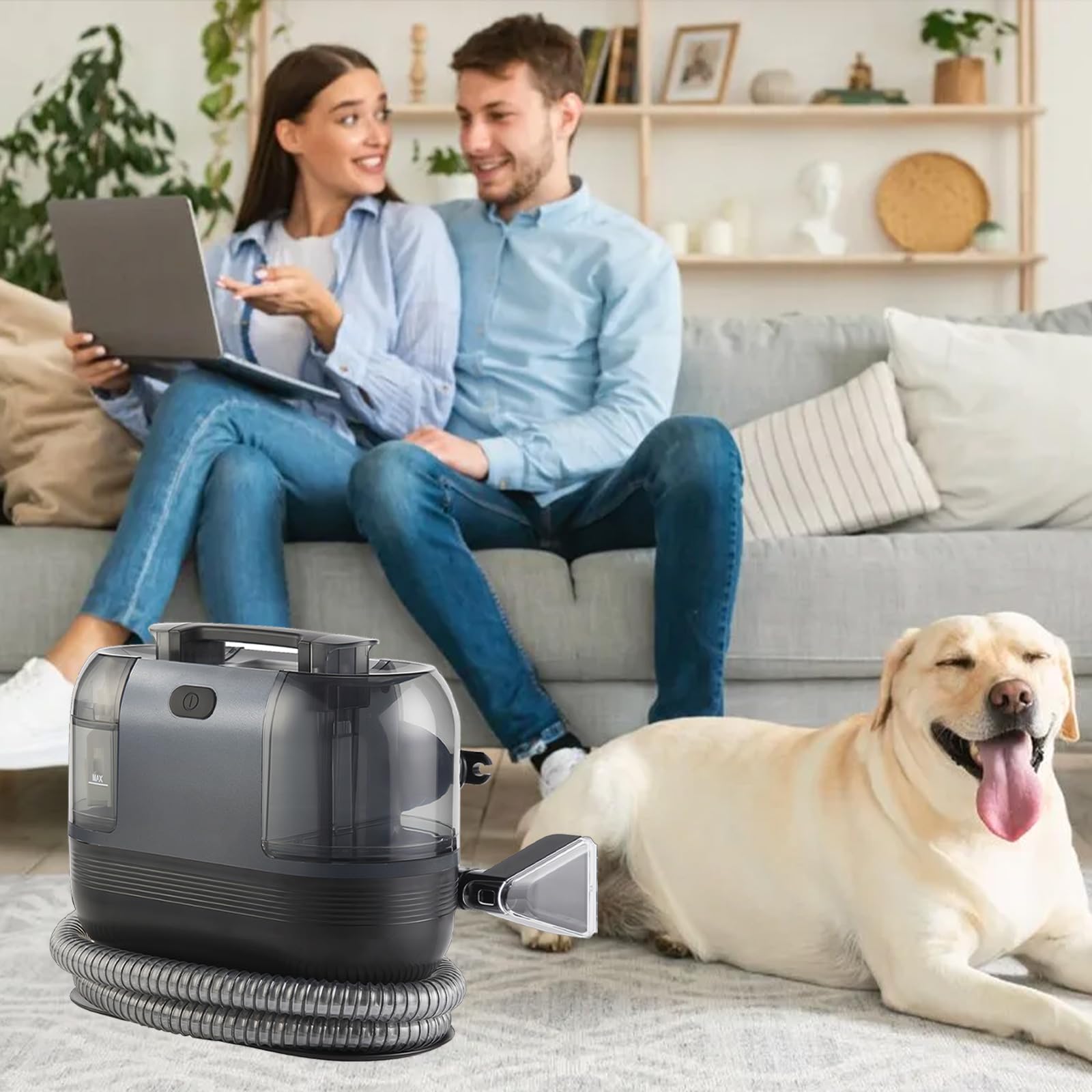Dispositivo De Limpieza Para Tejidos Y Moquetas, 15 Kpa, 1500 W Gran Potencia, Shampinosa Inyector-Extractor,Limpiador De Alfombras Portátiles, Adecuado Para Alfombras Y Interiores De Coche