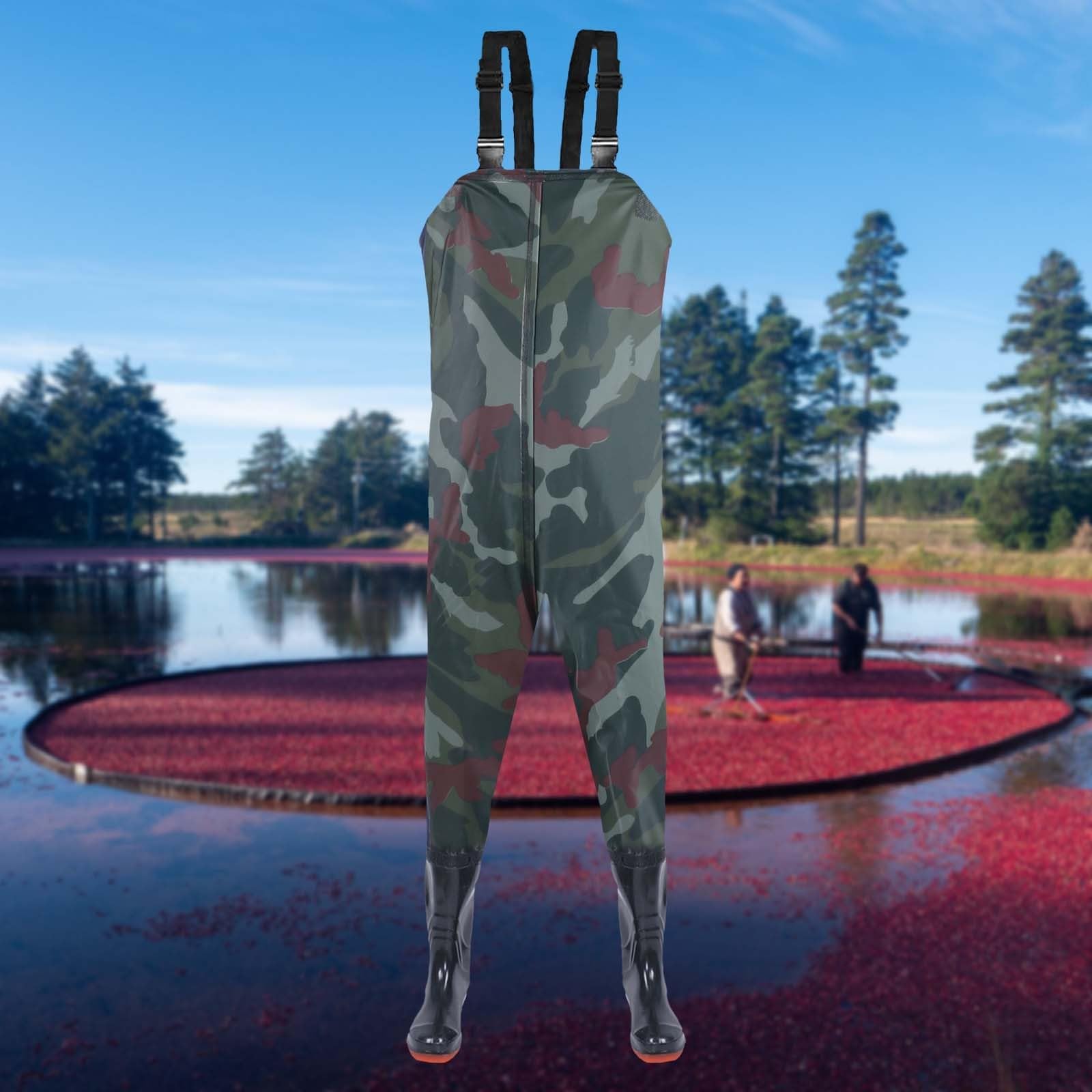 Wathose für Herren und Damen, Jagd-Brusthose mit Stiefeln, wasserdicht, atmungsaktiv, Wathose, leicht, Jagd-Wathose zum Waten, Fliegenfischen, Jagd, Schlammarbeit, Jn1, 42.5 EU