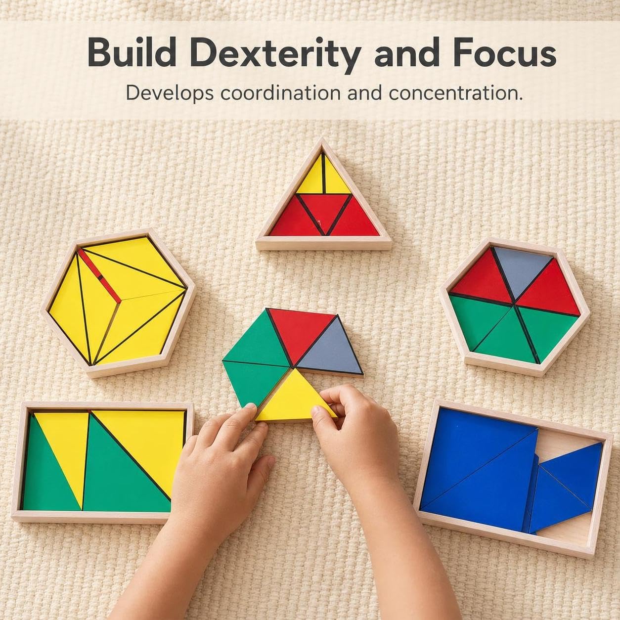 Materiale Didattico in Legno con Forme Geometriche per Bambini 4-6 Anni - per la didattica | per la prima infanzia, Versione domestica